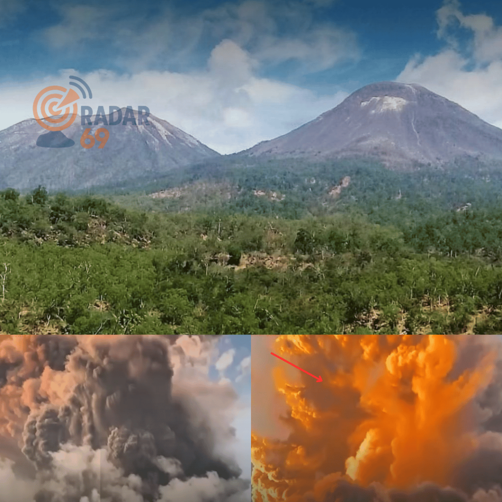 Penampakan Gunung Lewotobi Laki-laki yang Meletus