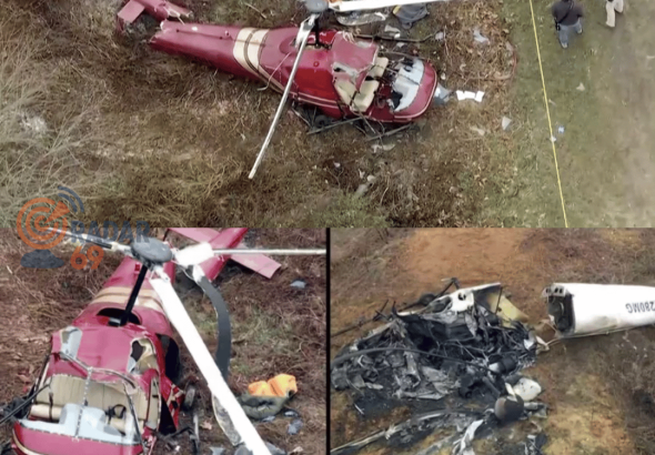 dua helikopter tabrakan